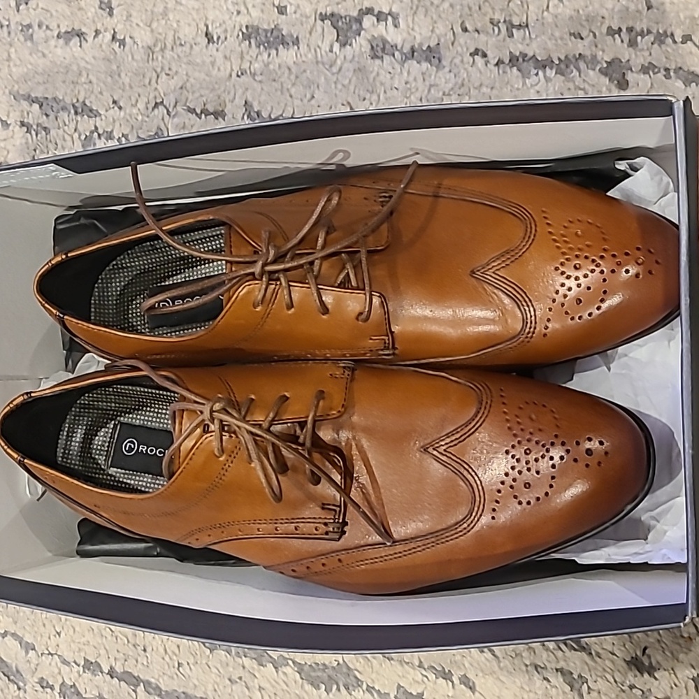 Rockport adiprene by Adidas British tan leather shoes